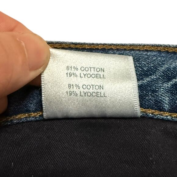 J Brand Joan Crop Jeans Wide Leg Ankle Length Blue Denim Gold Stripe USA Size 27 - Picture 6 of 12